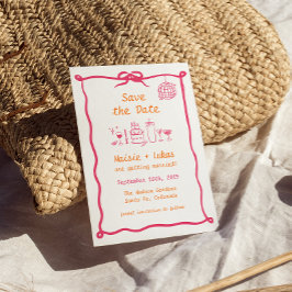 Funky Handskriven Vågig Kant Disco Spara Datumet Inbjudningar