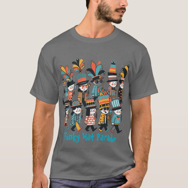 Funky Hat Parade  T Shirt (Framsida)