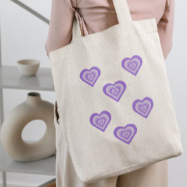 Funky Heart 2000s Y2K 90s Retro Lila Tote Bag Tygkasse