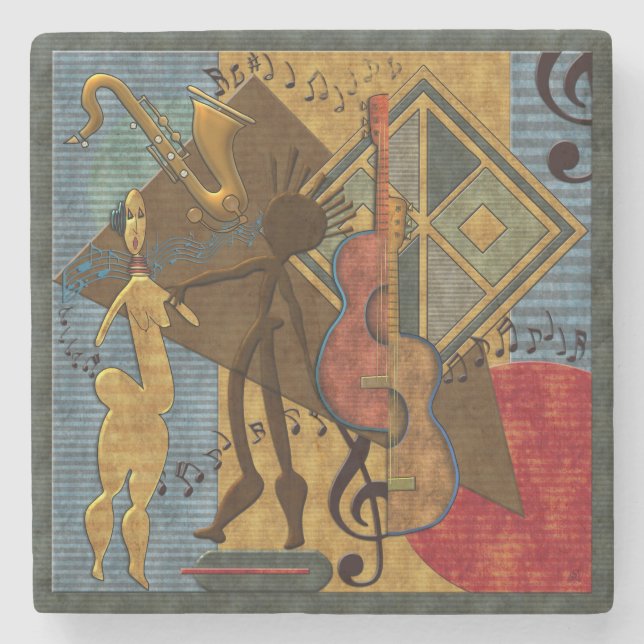 Funky Hett Jazz Marble Stenunderlägg (Framsidan)