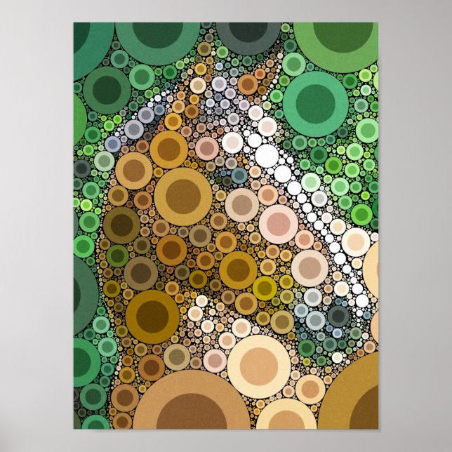 Funky Horse Circles Bubbles Modern Art Poster (Framsidan)
