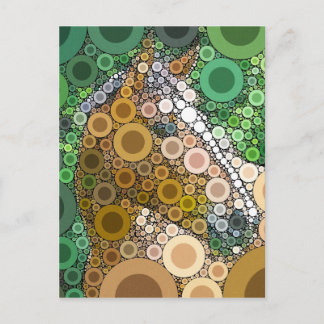 Funky Horse Circles Bubbles Modern Art Vykort