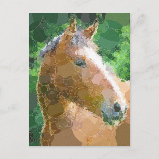 Funky Horse Circles Bubbles Modern Art Vykort (Framsida)