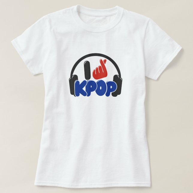 Funky I KÄRLEK KPOP LOGOTYP Basic T-Shirt (Design framsida)