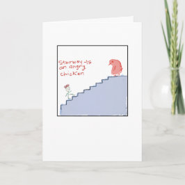 Funky Illustrated Angry Chicken Kort