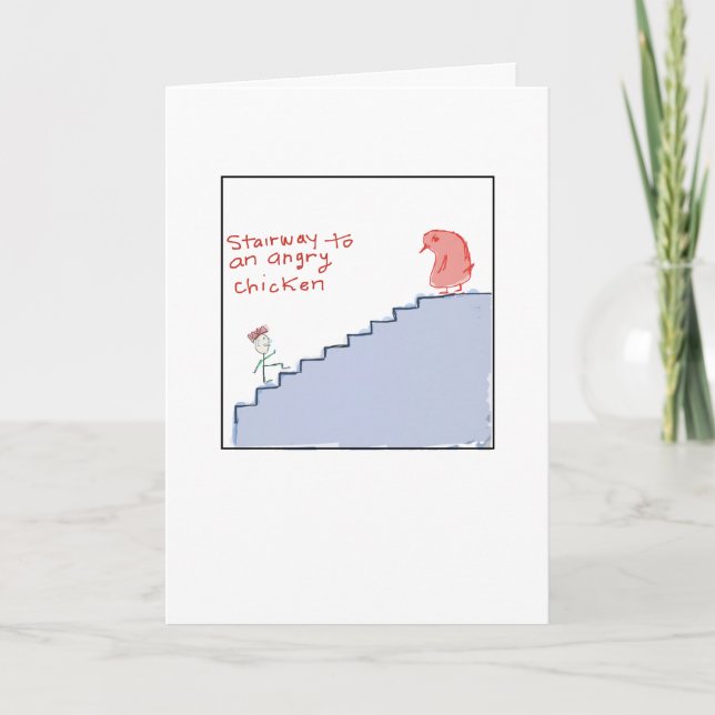 Funky Illustrated Angry Chicken  Kort (Framsida)