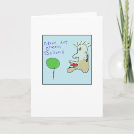 Funky Illustrated Green Balloons Kort