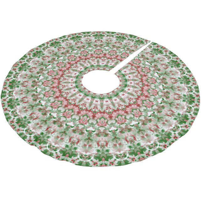 Funky invecklad eklektisk boho hippie jul mandala julgransmatta borstad polyester (Vinklad)