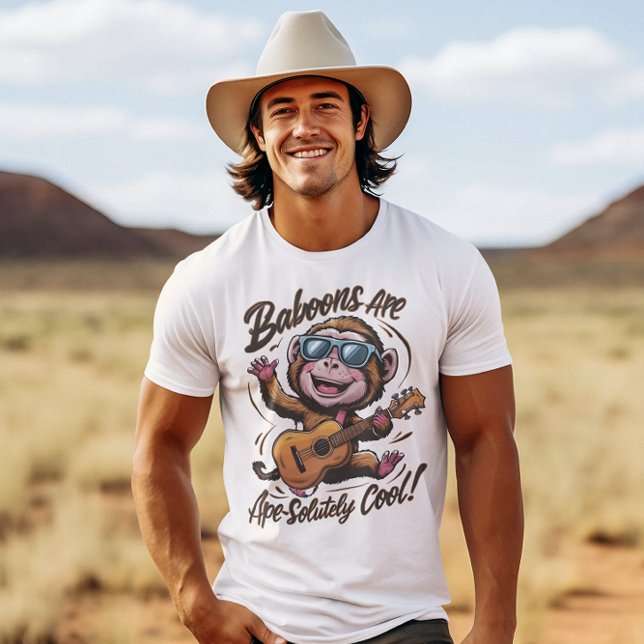 Funky Jamming: Baboon Guitarist T Shirt (Skapare uppladdad)