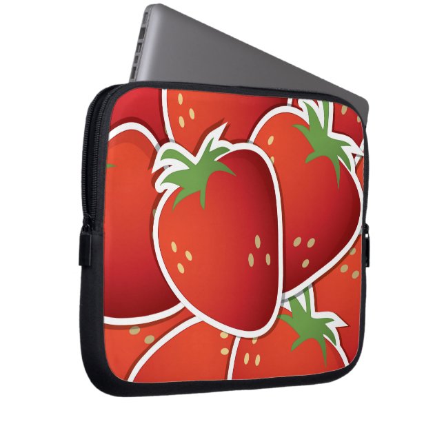 Funky jordgubbar laptop fodral (Framsidan Höger)