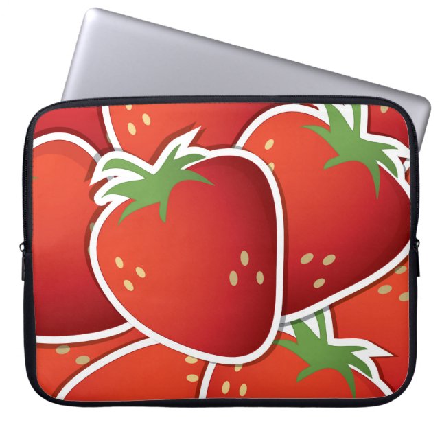 Funky jordgubbar laptop fodral (Framsidan)