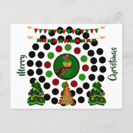Funky Julgran Uggla Polka dots Helg Vykort