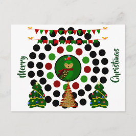 Funky Julgran Uggla Polka dots Helg Vykort