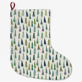 Funky Julgranar (Cute Illustrated Art) Stor Julstrumpa