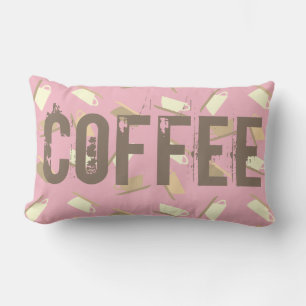 Funky Kaffe Mugg Mönster Cushion Dekorativ kudde