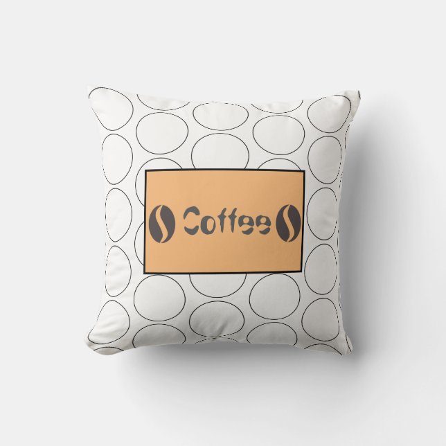 Funky kaffebönor Cirklar Kudd Täcke Kudde (Framsida)