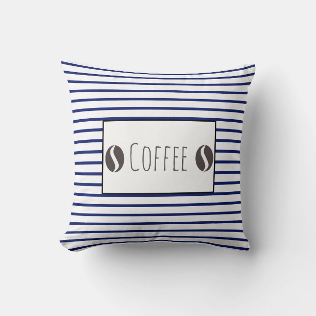 Funky kaffebönor ränder kudde dekorativ kuddcover (Framsida)