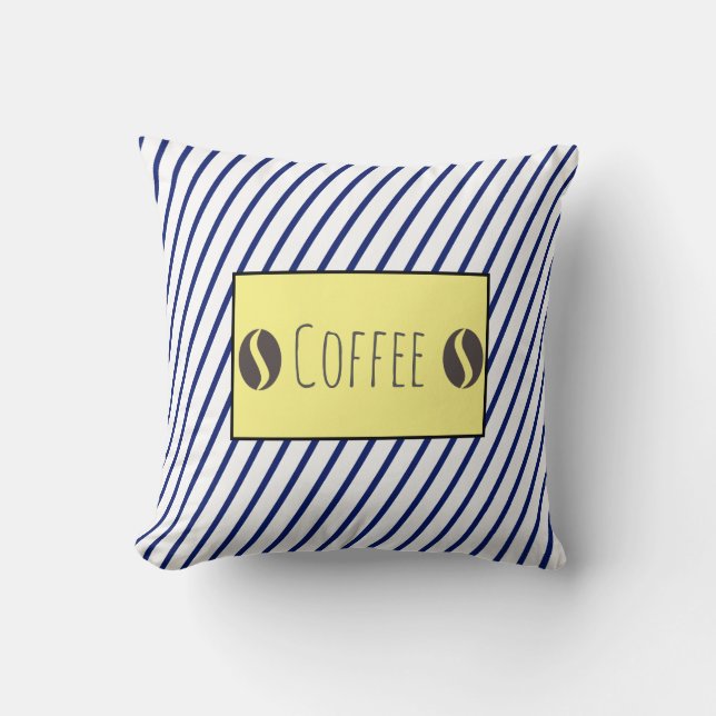 Funky kaffebönor ränder kudde prydnadskudde (Framsida)