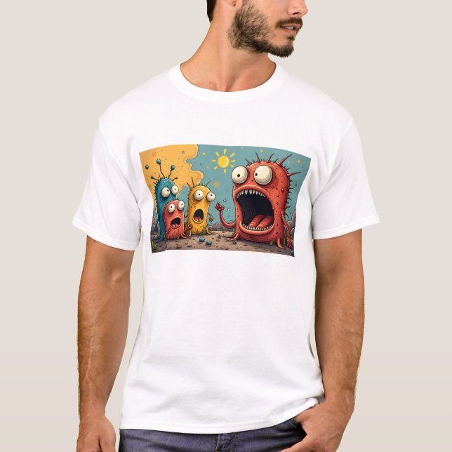 Funky Kaiju Osaka Monster Art Sprider Glädje & Lee T Shirt (Framsida)