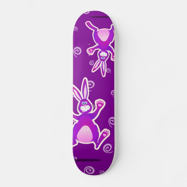 Funky, kanin, rockor mini skateboard bräda 18,5 cm (Framsida)
