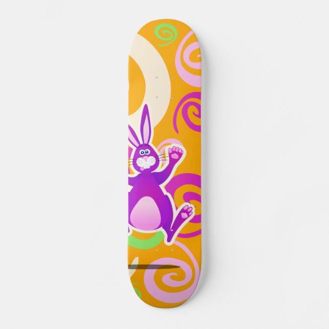 Funky, kanin, rockor mini skateboard bräda 18,7 cm (Framsida)