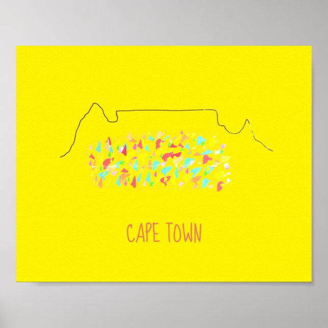 Funky Kapstaden ZA Bord bergsfärgat Poster (Framsidan)
