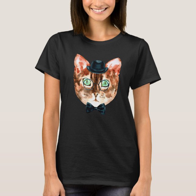 Funky katt med glasögon t shirt (Framsida)
