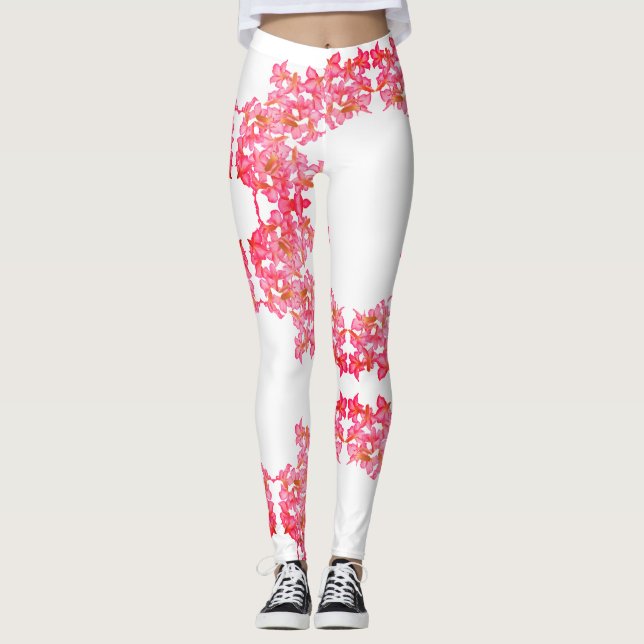 Funky Kudu Lily Flowers Print Leggings (Framsida)