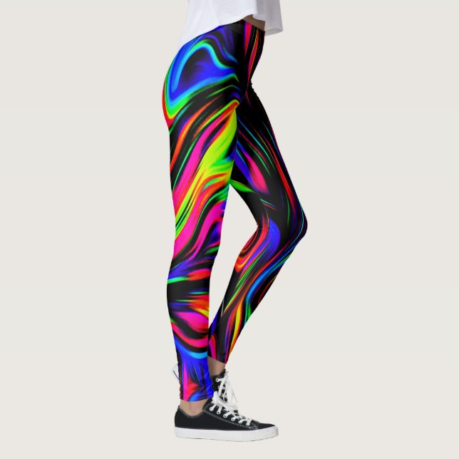 Funky Leggings Multifärgad Black och Neon (Höger)