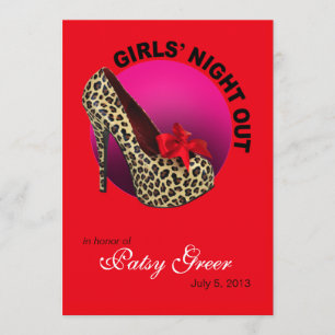 Funky Leopard Stilett Tjejernas Natt Ut Inbjudningar