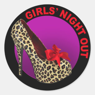 Funky Leopard Stiletto Girls Runt Klistermärke