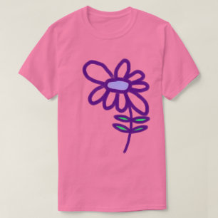 Funky lila blomma t shirt