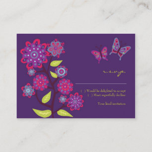 Funky Lila blommor Bröllop OSA Card Tilläggskort