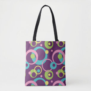 Funky Lila Circles All-over-Print Bag Tygkasse