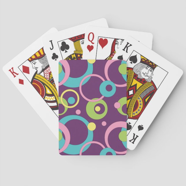 Funky Lila Circles Classic Spelkort (Baksidan)