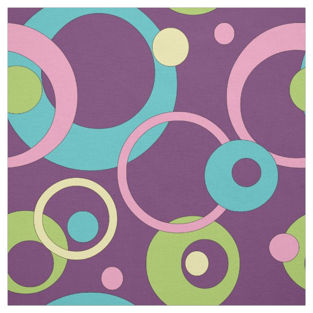 Funky Lila Circles Fabric Tyg (Provkarta)