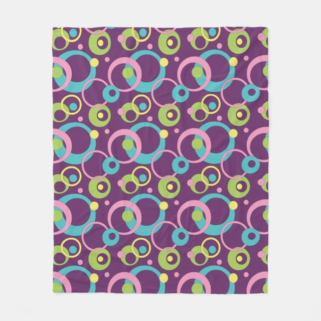 Funky Lila Circles Fleece Blanket (Framsidan)