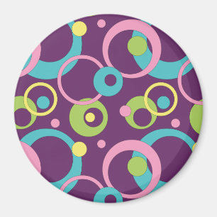 Funky Lila Circles Magnet