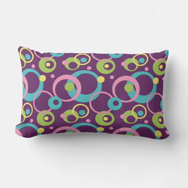 Funky Lila Circles Pillow Lumbarkudde (Framsida)