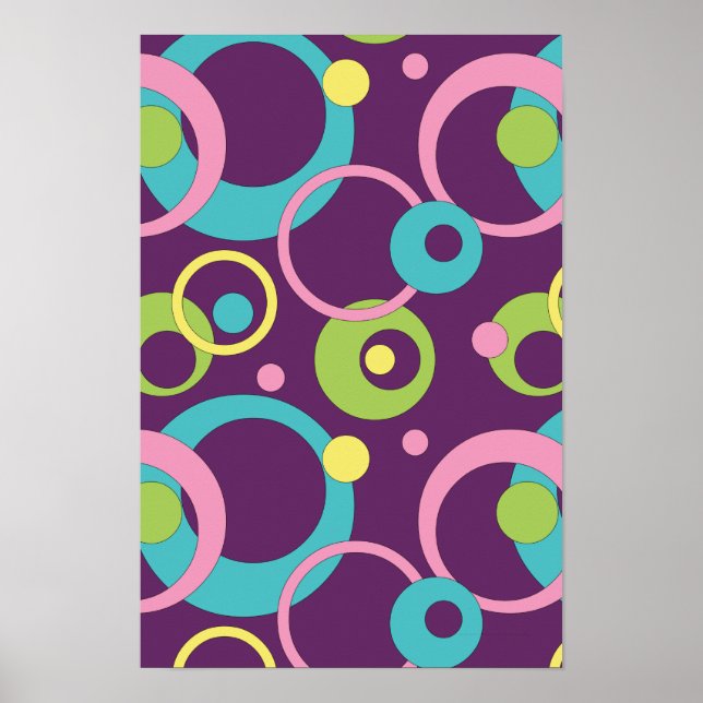 Funky Lila Circles Poster (Framsidan)
