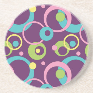 Funky Lila Circles Sandstone Underlägg