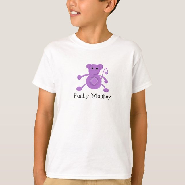 Funky Lila Monkey Tee Shirt (Framsida)