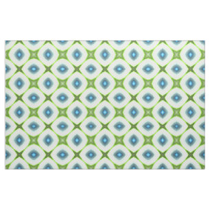 Funky Lime Green Aqua Turquise Squares Mosaic Tyg