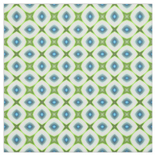 Funky Lime Green Aqua Turquise Squares Mosaic Tyg
