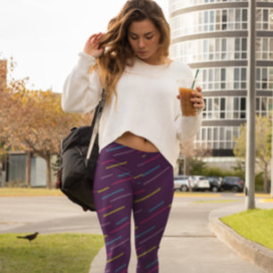 Funky Linjer Lila Leggings
