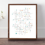 Funky Linjer och Dots Retro Poster<br><div class="desc">Den här roligtens moderna poster i mitten av århundradet,  med dess linjer och prickar,  kommer säkert att tillföra en del refabulös till din mur!</div>