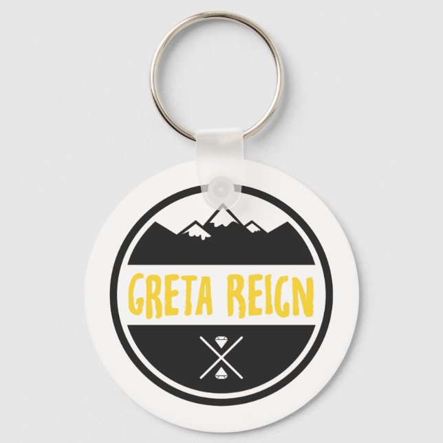 Funky Little Round Greta Logotyp KeyChain Nyckelring (Framsida)