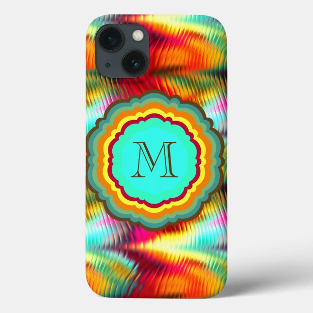 Funky, livfull regnbågmonogram (Baksida)
