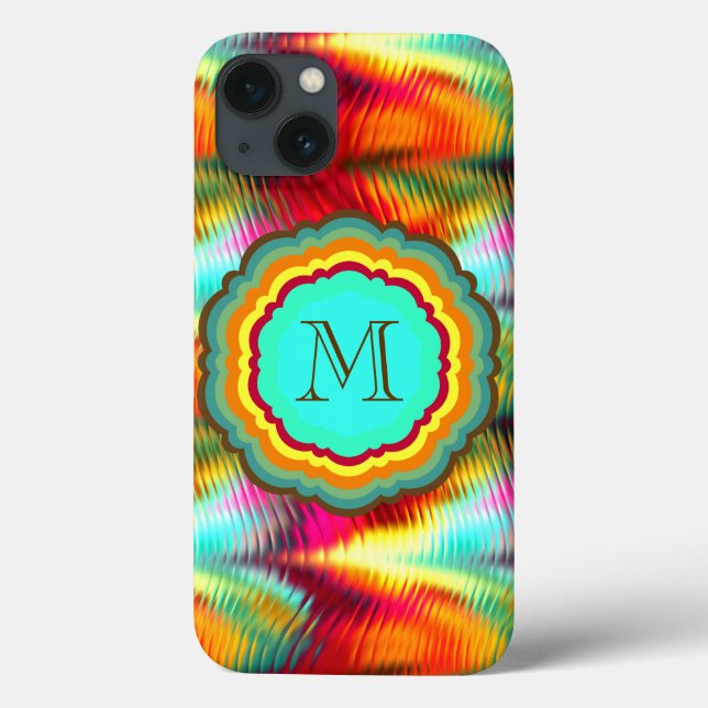Funky, livfull regnbågmonogram (Baksida)