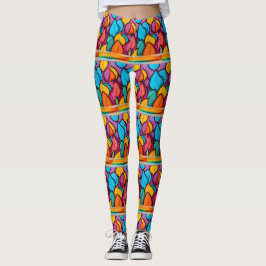 Funky ljusa och roliga yogabyrxor lång längd leggings